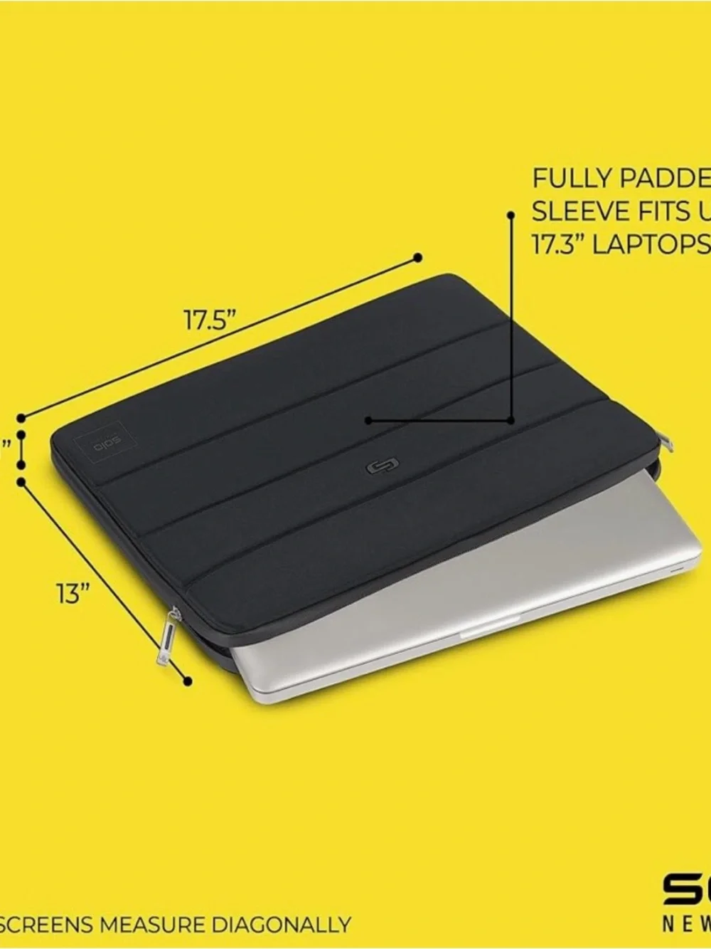 Solo New York Pro Padded Ultrabook Bond Sleeve Laptop MacBook Black